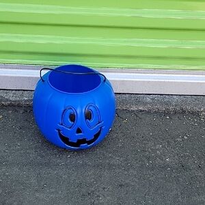 Blue Pumpkin Halloween Bucket